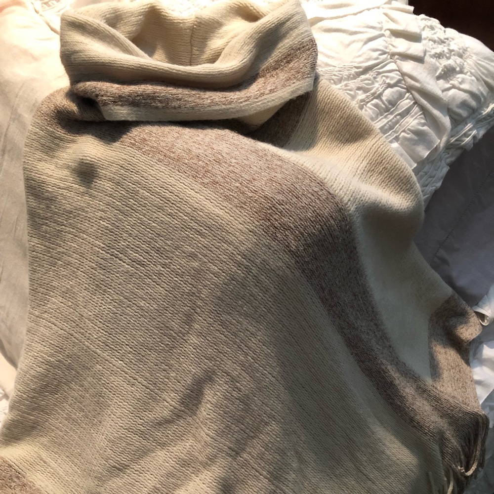 Anthropologie Asymmetrical Poncho w/ Fringe